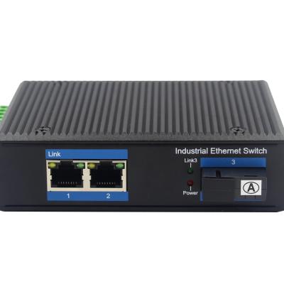 China QoS 2-Port 10/100Base-TX to 100Base-FX Industrial Media Converter for sale