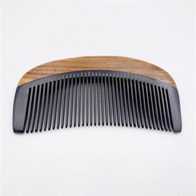 China Comfortable Wholesale Private Label Splice 2 Colors Beauty Beard Comb Wooden Hair Comb for sale