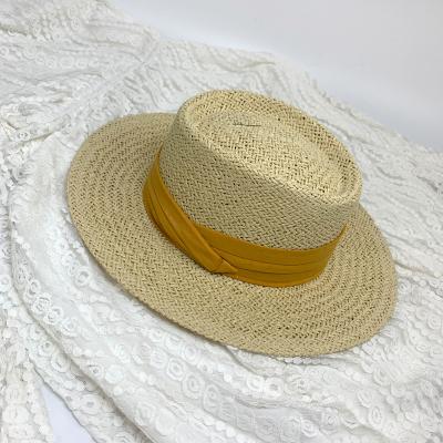 China Character Style Paper Straw Hat French Plain Dyed Spring Summer Beach Straw Hat for sale