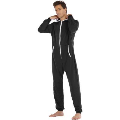 China Pajamas Solid Color Onesie Breathable Full Length Unisex Zipper for sale