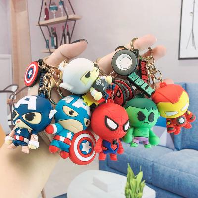 China Eco-friendly/Sustainable Creative Cartoon Marvel Captain America Key Ring Iron Man Car Keychain Male Environmental Protection Silicone Pvc Alloy Keychain for sale