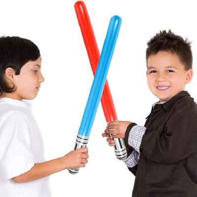 China Eco-friendly Material Customized Creative Multicolor Plastic Cosplay Toys Inflatable Star Wars PVC Laser Stick 100cm Blowing Sword Inflatable Sword for sale