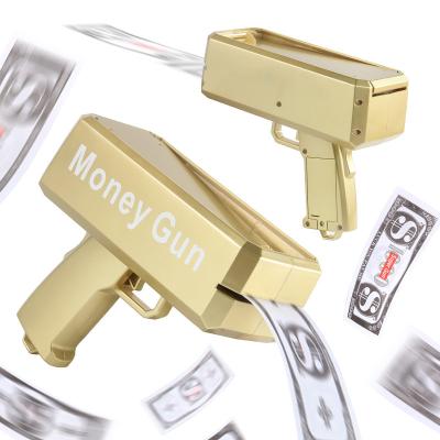 China Eco-friendly material silver electric spray gun wedding props creative spray gun dollar shooter golden gun toys for sale