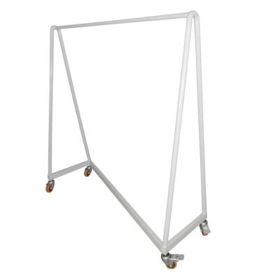 China Hot Selling New Arrival Movable Garment Rack Easy On Wheels Industrial Cloth Pole Hanger for sale