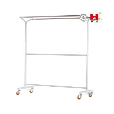 China Wholesale Cheap Universal Portable Storage Adjustable Hanger Easy Movable Cloth Poles With 4 Wheels for sale