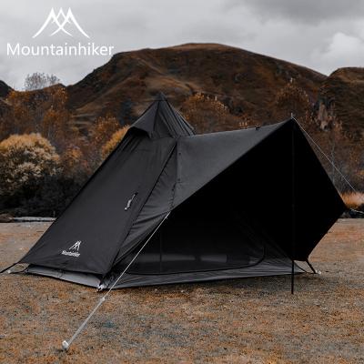 China Family Travel UV-Resistant Polyester Fabric Dark Black Breathable Portable Outdoor Shelter Tent for sale