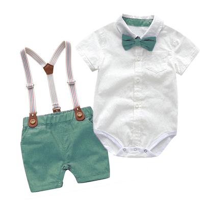 China Formal British Style Cotton Baby Boy Clothes Sets Summer Suit Newborn Baby Boy Clothes for sale