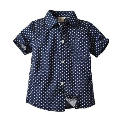 China Star Print Anti-pilling Cotton Children's Clothing Boys Summer Short Sleeve Shirt for sale