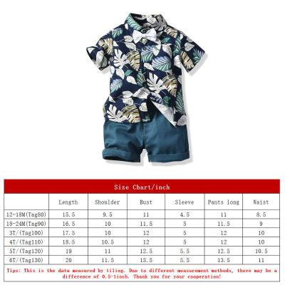 China Toddler Boys 3-5 Years Old Summer Casual Kids Wear Short Sleeved Floral Shirt Printed Beach Style Baby Boy Clothes Set 2-Piece Sets for sale