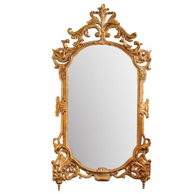 China Factory Vintage Competitive Reproduction Decor Noble Style Home Traditional Antique Frame For Living Room Bedroom Brass Mirrors for sale