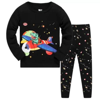 China Hip Hop Boys Pajamas Sets Nightgowns Cotton Clothes Astronaut Shark Space Sleepwear Kids Long Sleeve Pajamas 2 Pieces Outfit Christmas Gift for sale