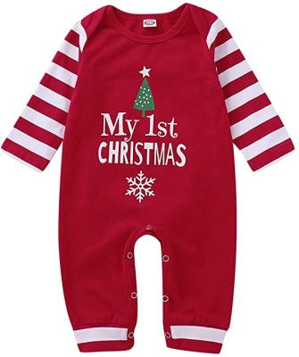 China Newborn Baby Anti-Shrink My First Christmas Pajamas Boys Girls Long Sleeve Romper 0-18 Months for sale