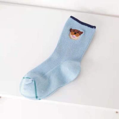 China QUICK DRY Customized Combed Cotton Kids Socks Tube Socks Cartoon Embroidery Animals Kids Socks for sale