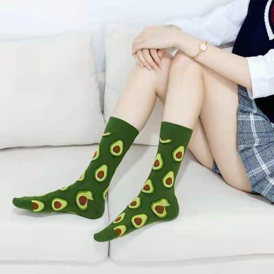 China 2Wholesale Fashion Colorful Fruits Foods Jacquard Socks Happy Foods Cotton Men's Funny Socks Breathable for sale