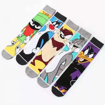 China 2Hot Sale Color Cartoon Breathable Funky Fashionable Rabbits Happy Socks Sports Cotton Men Socks for sale