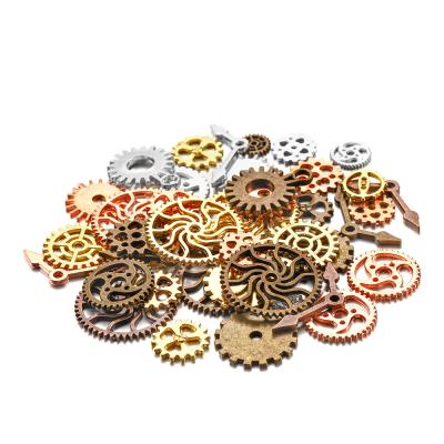 China 50/100g Vintage Mix Color Antique Steampunk Mechanical Teeth Gears Charms Diy Jewelry Making Accessories Dropshipping for sale