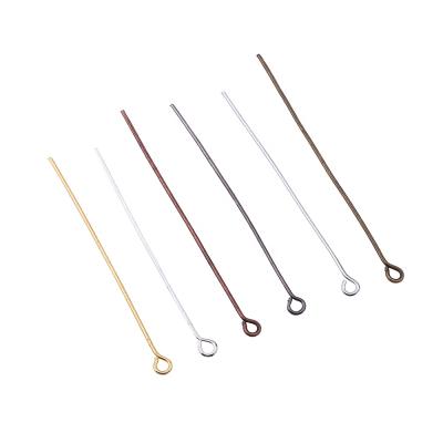 China Head Pins For Jewelry Making 200pcs Gold Silver Eye Head Pins 20 25 30 35 40 45 50 Mm Eye Pin Findings For Diy Jewelry Making Jewelry Accessories Dropshipping for sale