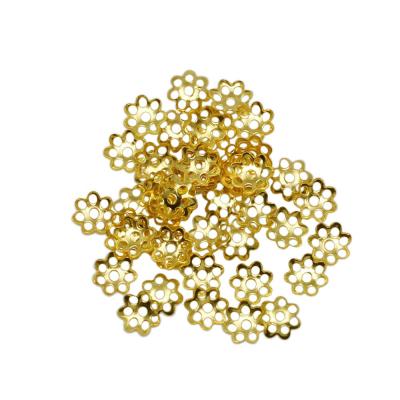 China Big Hole Beads For Jewelry Making 600pcs/Lot 6mm Hollow Flower Metal Spacer Filigree Loose Bead Covers Filigree Cone End For Diy Jewelry Finding Dropshipping for sale