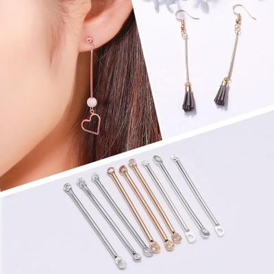 China Head Pins For Jewelry Making 50pcs 15 20 25 35 40mm Gold Silver Double Cylinder Bar Earrings Connecting For Jewelry Making Earring Pins Findings DIY Deliveries for sale