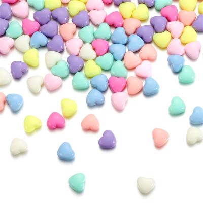 China DIY Jewelry Accessories 100pcs/lot Acrylic Charm Beads Heart Shape Spacer Beads For DIY Making Bracelets Necklace Loose Beads Jewelry Accessories for sale