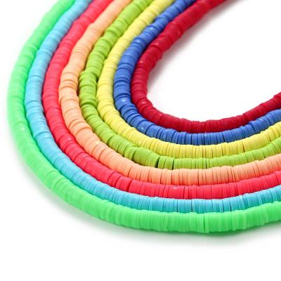 China Fashion Jewelry Beads String 300-400pcs 1 Product Rainbow Spacer Ring Multi Colors Polymer Clay Filler Beads New DIY For Bracelet And Necklace for sale