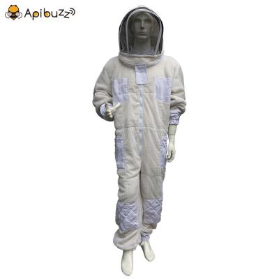 China Three Layer Mesh Vented Beekeeping Clothing Suits Apibuzz Heavy Duty Three Layer Mesh With Hooded Hat-veil Beekeeping Bee Keeping Equipment Tool for sale