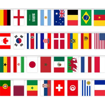 China Ministry of Interior hotel bar party clubs store and so many 2022 Qatar 32 world cup country national flags custom string bunting flag for bar sport club decoration festival party for sale