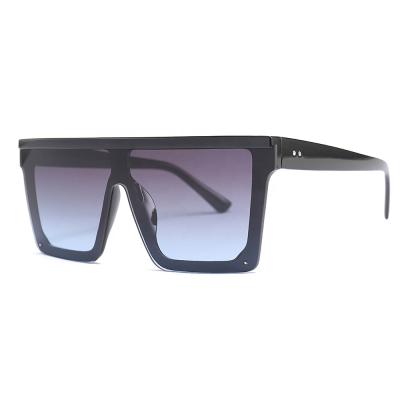 China Cool Anti New Design UV400 Frame Oversized Square Lens One Piece Colorful Lens Sunglasses For Men And Women for sale