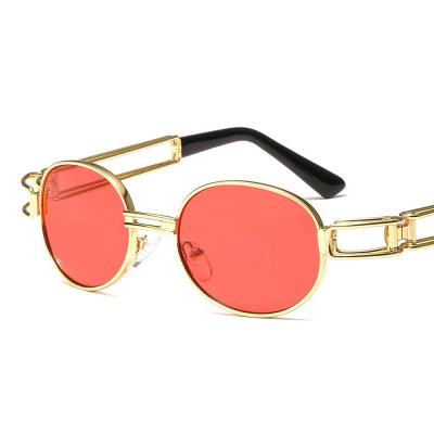 China 2020 Retro Vintage Anti UV400 Steam Metal Glass Steampunk Oval Sunglasses Sun Designer Glasses Punk Fashion Small for sale