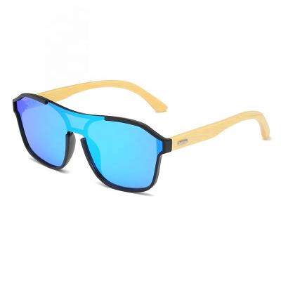 China 2020 Fashion Sunglasses New Stylish Wooden Cool Unisex Bamboo One-Piece Glass Polarized Wooden Bamboo Sunglasses for sale