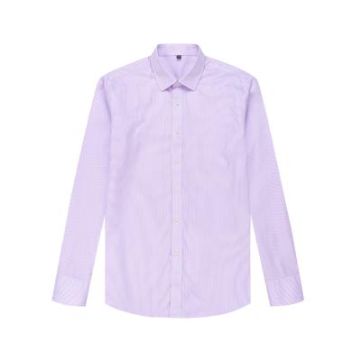 China Pink Anti-Wrinkle Shirt Tuxedo Business RTS Men's Cotton Stripe Free Dress Shirt For Men for sale