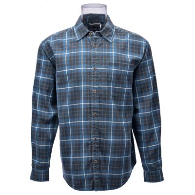 China Anti-pilling Men's Print Shirt 100% Cotton Long Sleeve Check Looking Natural Print Shirt For Men for sale