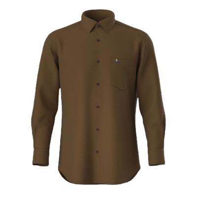 China Anti-pilling Men's Shirt Brown Mint Cotton Canvas Blended Shirt Long Sleeve Comfortable Casual Shirt For Men for sale