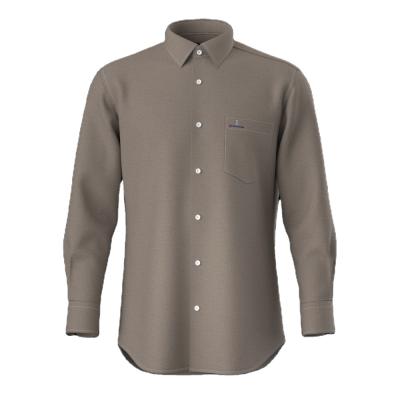 China Anti-pilling Men's Shirt Brown Cotton Canvas Blended Casual Shirt Mint Long Sleeve Shirt For Men for sale