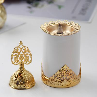 China Chinese Incense Makers Selling Home Nordic Gold Storage Censer Luxury Wrought Iron Censer Storage Bowl for sale