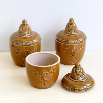 China Simple Stir-fry Soup Stew Pot Ceramic Casserole Wall Mounted Brown Buddha Kitchen Viable Traditional Chinese for sale