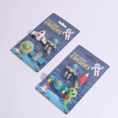 China Promotional Eraser Erasers Set For Kids Gifts Classroom Puzzle Toy-pencil Outer-Space Erasers Bulk 3D Mini for sale