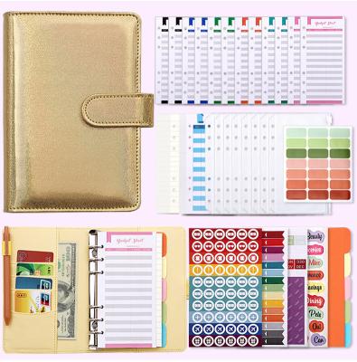 China 2022 Hardcover Book A6 Budget Binder, PU Leather Super Value Pack Money Organizer for Cash Bills Voucher, Cute Planner Book Notebook Cover for sale