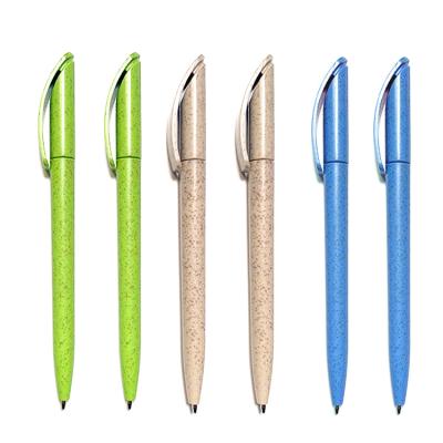 China office & Promotional School Pen Hot Selling Ballpoint Pen Twist Ball Pen ECO Wheat Straw Material With Customized LOGO for sale