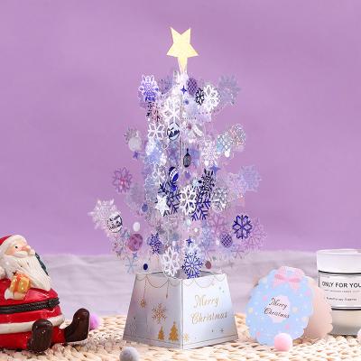 China American Hot Sales Twinkle Holy Holiday Cards Christmas Decorations Greeting Cards High Quality 3D Pop Up Christmas Tree for sale