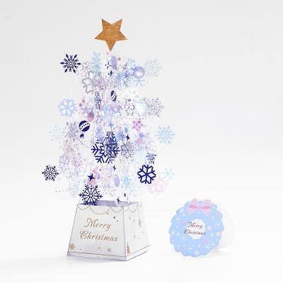 China American High Quality Luxury Gift Christmas Tree With Greeting Gift Cards Christmas Festival Invitations Pop Up Cards for sale