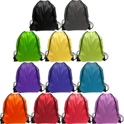 China Who respects the environment; Reusable; Custom Full Color Waterproof Logo Nylon Draw String Bag Webbing Backpack Recycled Waterproof 210D Polyester Drawstring Bag With Zipper Pocket for sale