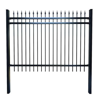 China Beautiful Easily Assembled Picket 6ftx8ft Iron Fence Panels Ornamental Metal Fencing Systems for sale