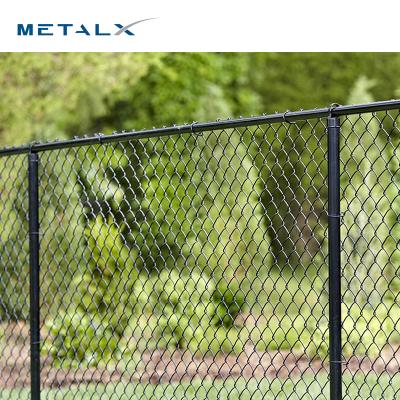 China Anping Factory Supply Chain Link Easily Assembled Black Galvanized Steel Fence For Tennis Court for sale