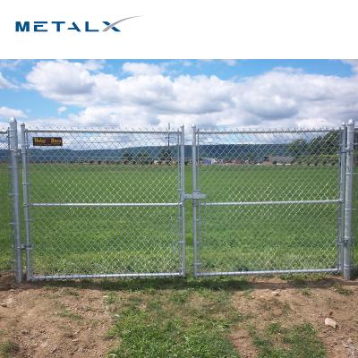 China Easily Assembled Metalx Cheap Used Galvanized And PVC Coated Cyclone Wire 4x10 Chain Link Fence Panel With Gates for sale