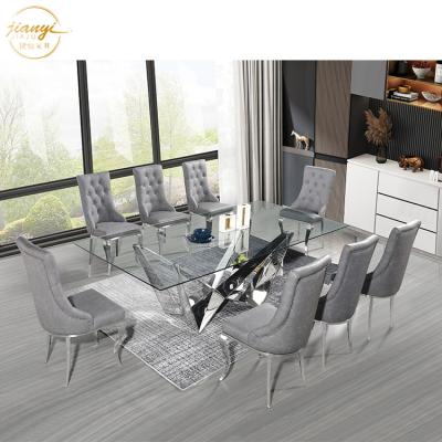 China modern stainless steel dining room furniture stainless steel dining tables hotel restaurant table sets for sale