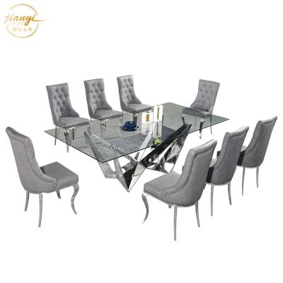 China (Other)Adjustable Luxury Home Hotel Restaurant Table 8 Seat Dining Furniture Stainless Steel Dining Tables for sale