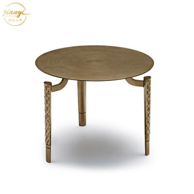 China OEM Design Round Cafe End Table With Different Color Metal Frame Coffee Table for sale