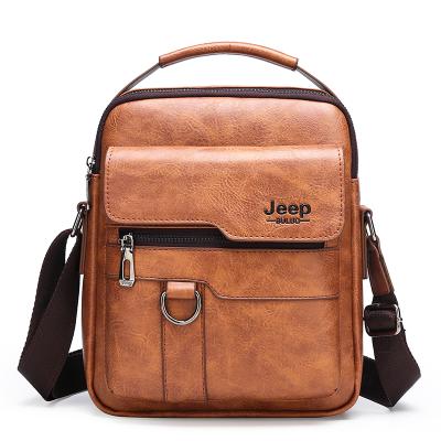 China Hot Selling Men's Waterproof Vintage PU Shoulder Bags Vintage Messenger Crossbody Business Mobile Phone Leather Bag for sale