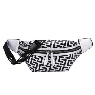 China Free Shipping Water Proof Fashion Waist Bags For Women PU Leather Belt Multifunctional Bag Patterns Geometric Fanny Pack Chest Bag for sale